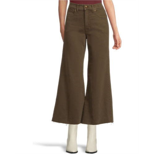 Womens Madewell Flared Wide-Leg Crop Jean in Dark Mocha