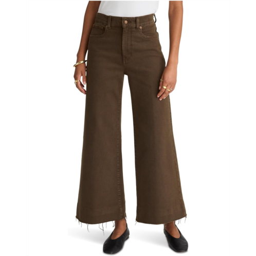 Womens Madewell Flared Wide-Leg Crop Jean in Dark Mocha