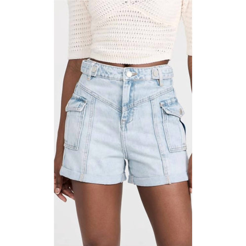 BLANKNYC womens the happy dance cargo denim mom shorts