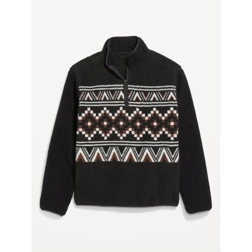 OldNavy Printed Sherpa Quarter-Zip Pullover