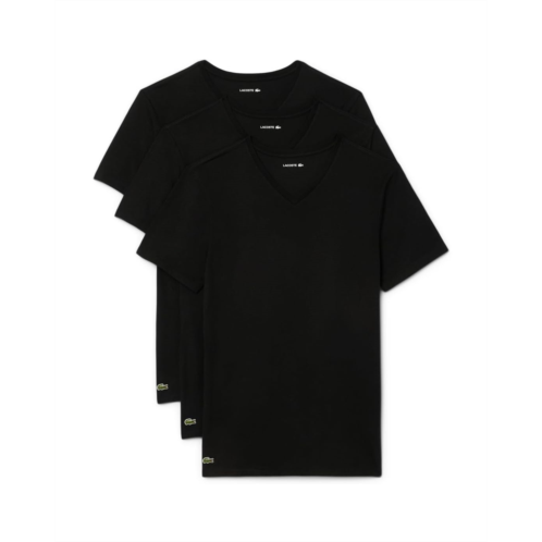 Mens Lacoste 100% Cotton Slim Fit V-neck T-shirt 3-pack