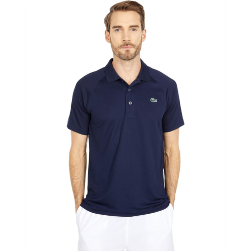 Mens Lacoste Short Sleeve Sport Breathable Run-Resistant Interlock Polo Shirt