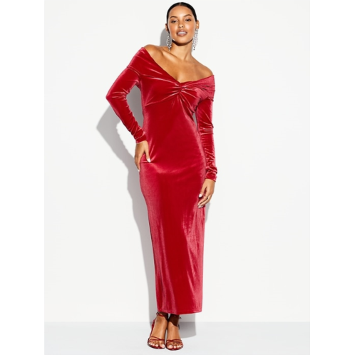 The Occasion by Old Navy Velvet Off-Shoulder Maxi Dress