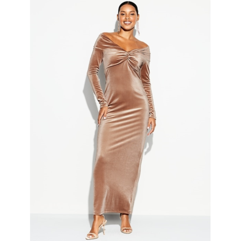 The Occasion by Old Navy Velvet Off-Shoulder Maxi Dress