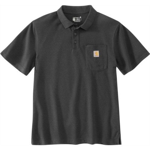 Carhartt Mens Loose Fit Midweight Short Sleeve Pocket Polo Shirt Black