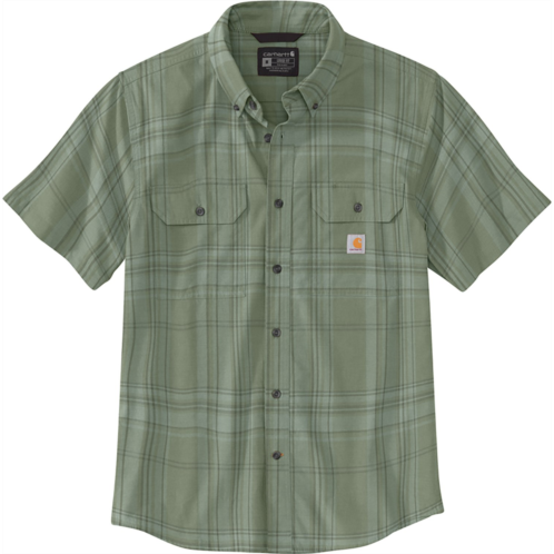 Carhartt Mens Midweight Plaid Button Down Shirt Chalk