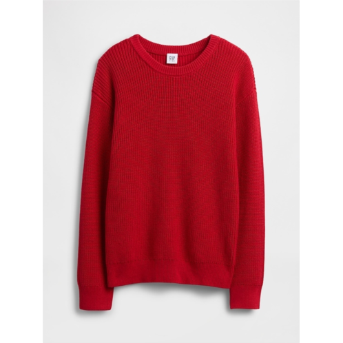 Gap Kids Relaxed Shaker-Stitch Crewneck Sweater