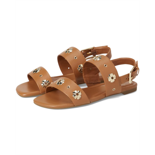 Womens Kate Spade New York Spade Flower Stud Pebbled Leather Flat Sandals