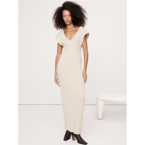 Bananarepublic Merino-Cotton Maxi Dress with Open Back
