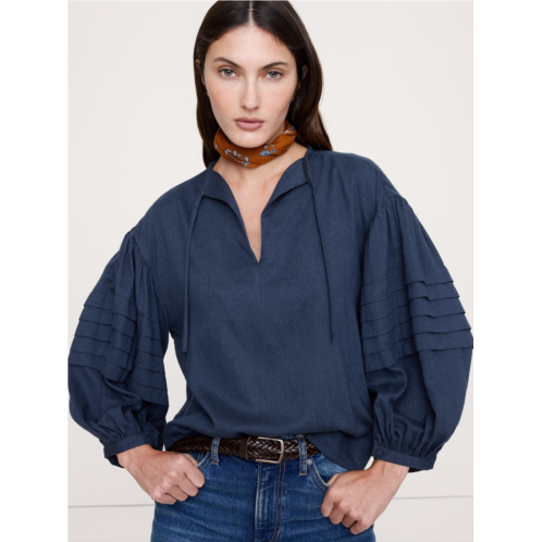 Bananarepublic Flannel Peasant Blouse
