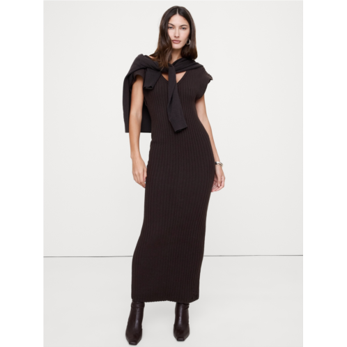 Bananarepublic Merino-Cotton Maxi Dress with Open Back