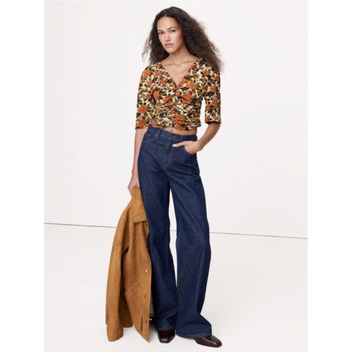 Bananarepublic Matte Silk Ruched Top