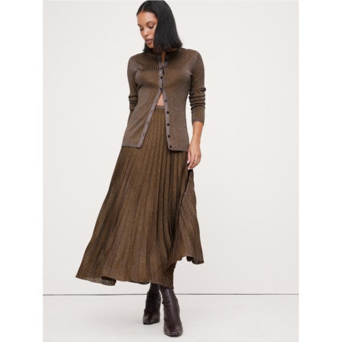 Bananarepublic Pleated Metallic Sweater Skirt
