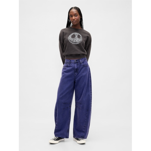 Gap × Disney Tim Burtons The Nightmare Before Christmas Mid Rise UltraSoft Barrel Jeans