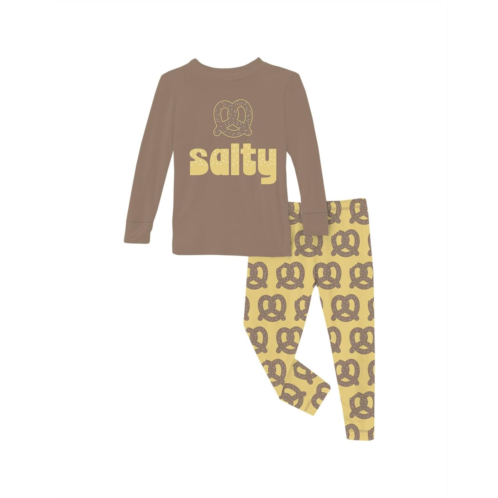 Kickee Pants Kids Long Sleeve Graphic Tee Pajama Set (Big Kid)