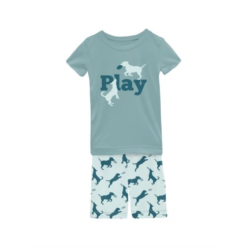 Kickee Pants Kids Short Sleeve Graphic Tee Pajama Set with Shorts (Toddler/Little Kid/Big Kid)