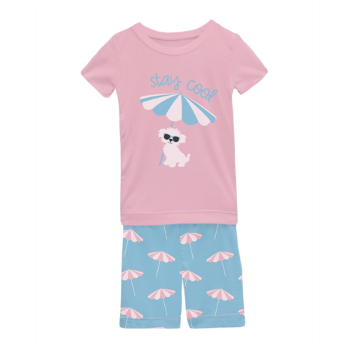 Kickee Pants Kids Short Sleeve Graphic Tee Pajama Set with Shorts (Toddler/Little Kid/Big Kid)