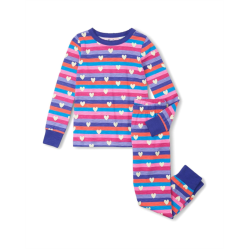 Hatley Kids Stripes & Hearts Stretch Cotton Pajama Set (Toddler/Little Kid/Big Kid)