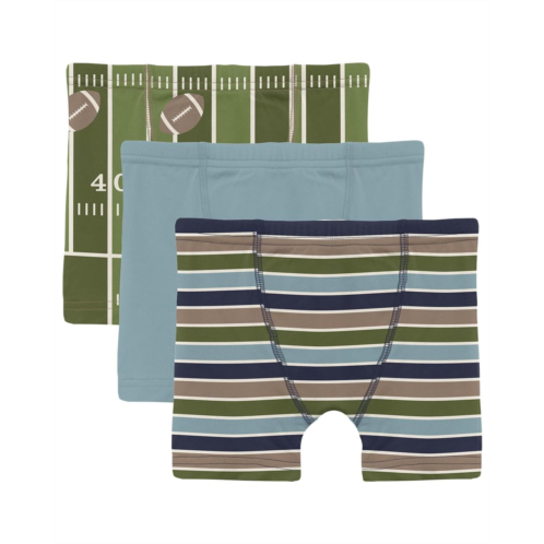 Kickee Pants Kids Print Boxer Brief Set of 3 (Toddler/Little Kid/Big Kid)