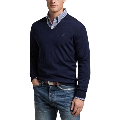 Mens Polo Ralph Lauren Washable Wool V-Neck Sweater