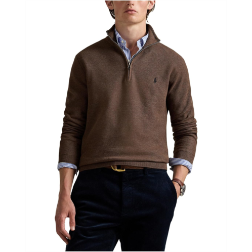 Mens Polo Ralph Lauren Mesh-Knit Cotton 1/4 Zip Sweater