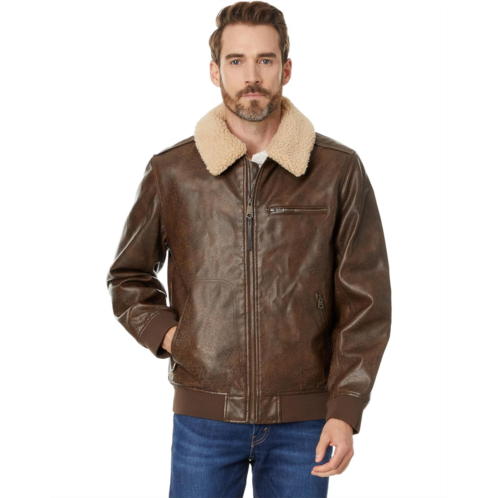 Mens Levis Faux Leather Bomber Jacket