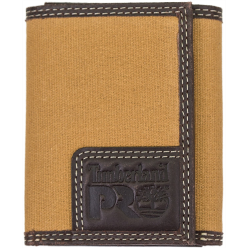 Timberland Pro Whitney Canvas Leather Trifold Wallet Charcoal 01