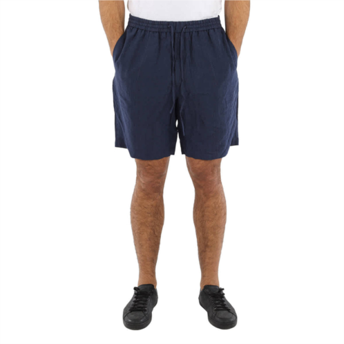 Emporio Armani mens blue faded linen drawstring board shorts