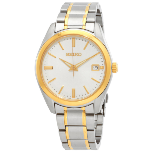 Seiko Quartz White Dial Mens Watch