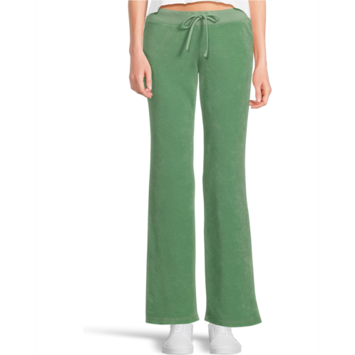 Womens Juicy Couture Washed Towel Terry Heritage Wide Leg Track Pants