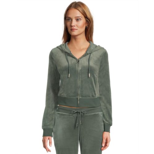 Juicy Couture Solid Classic Juicy Hoodie With Back Bling