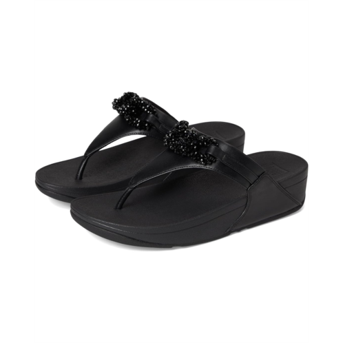 Womens FitFlop Lulu Beaded-chain Leather Toe-post Sandals