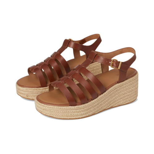 Womens FitFlop PLATFFORMS Espadrille Leather Fisherman Wedge Sandals