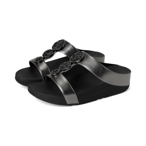 Womens FitFlop Halo Bead-Circle Metallic H-Bar Slides
