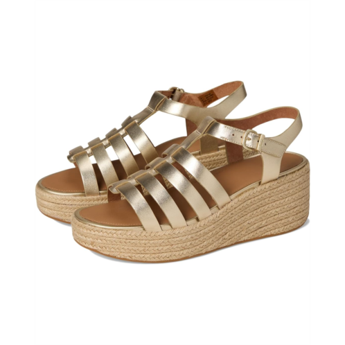 Womens FitFlop PLATFFORMS Espadrille Leather Fisherman Wedge Sandals