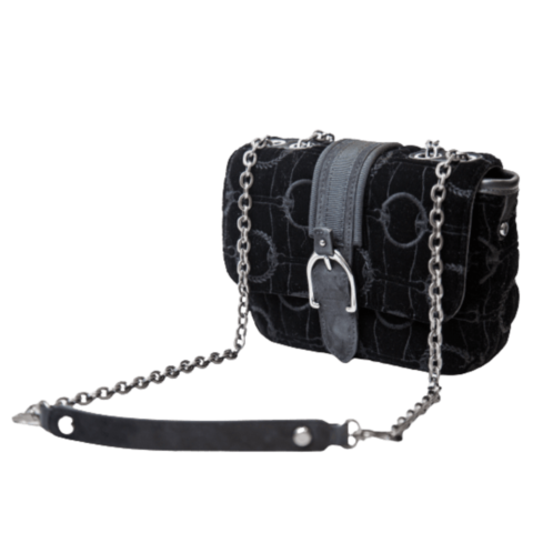 Longchamp amazone black velour womens crossbody bag 10022674001