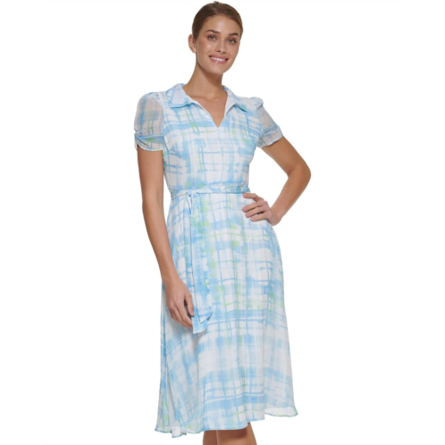 Womens DKNY Ruched Sleeve Dress