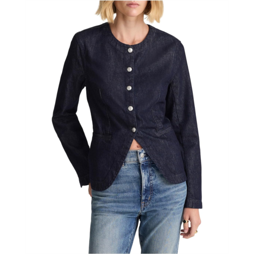 Womens Madewell Collarless Jacket In Rinse