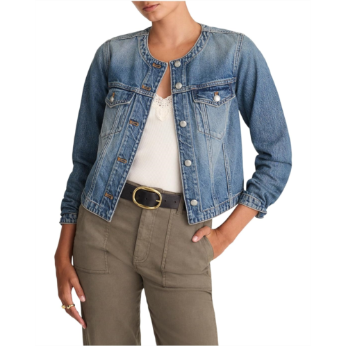 Womens Madewell Collarless Trucker In Bouvier Wash