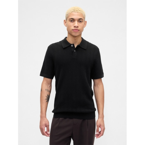 Gap Textured Sweater Polo Shirt