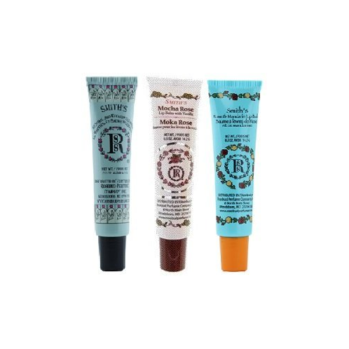 Rosebud Perfume Co. Lip Balm Tube 3 Pack: Menthol & Eucalyptus Moka Rose Rose & Mandarin - 0.5 ounces each