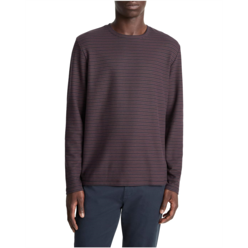 Vince Pima Pique Stripe Long Sleeve Crew
