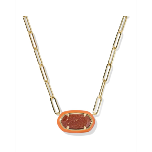 Kendra Scott Elisa Enamel Frame Paperclip Necklace