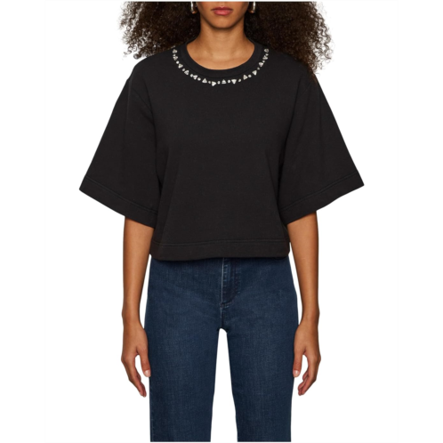 Womens Sanctuary Embelished Semi Crop Tee