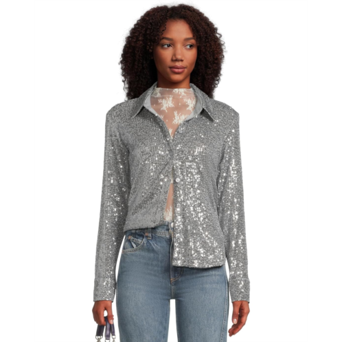 Womens Sanctuary Radiant Sequin Shirt