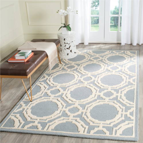Safavieh cambridge hand made area rug blue / ivory contemporary style non-shedding