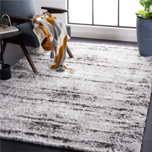 Safavieh berber shag machine made area rug grey / dark grey shag / flokati style easy care