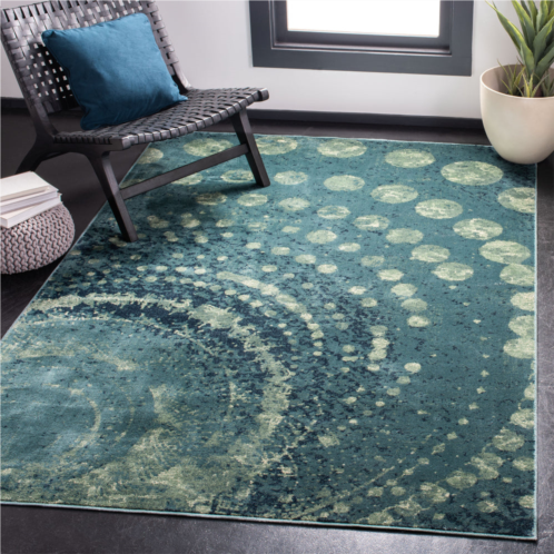 Safavieh constellation vintage machine made non-slip area rug turquoise / multi contemporary style easy care