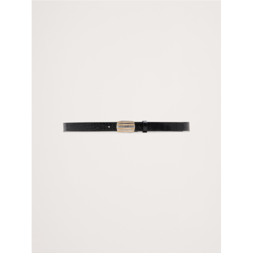 Bananarepublic Embossed Leather Plaque-Buckle Belt