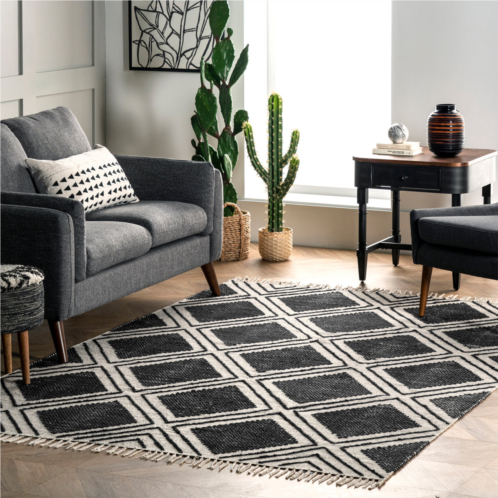 NuLOOM ailey cotton diamond trellis tassel area rug